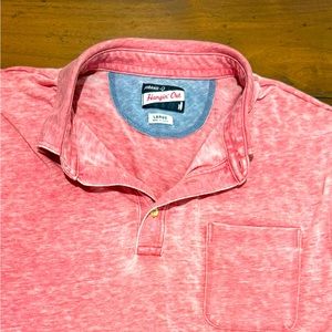 Johnnie-O Hangin Out Polo in Sunset in burnout fabric.